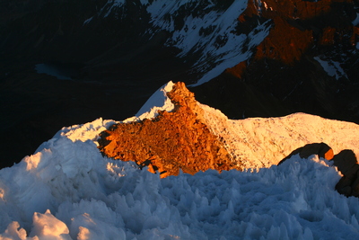 huayna potosi, picture 11: the ridge to get to the summit. click on the image to go to the next picture
